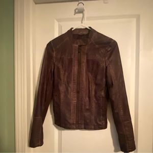 Leather form fitting jacket. Size xs
